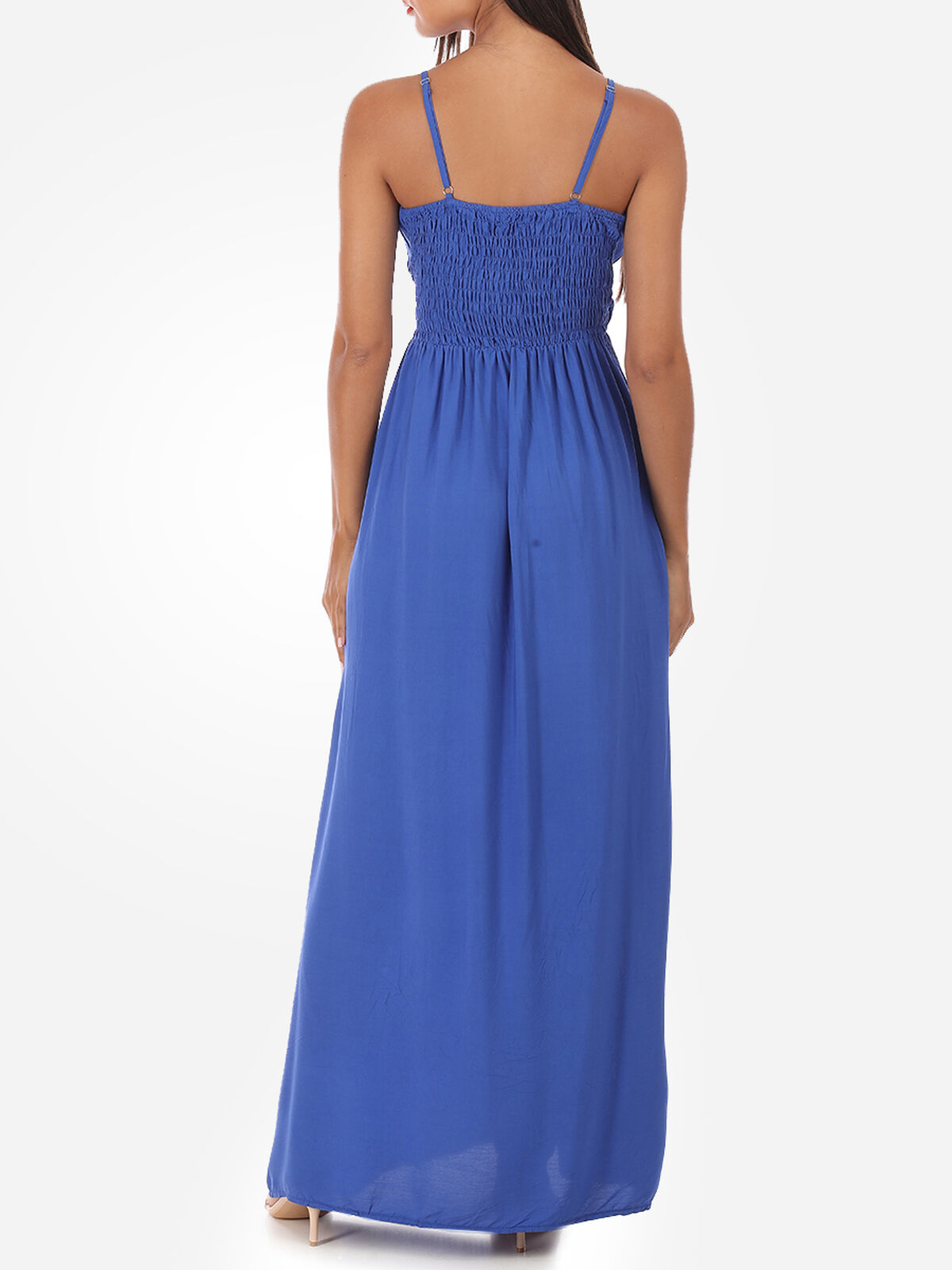 Robe longue cache coeur- Bleu