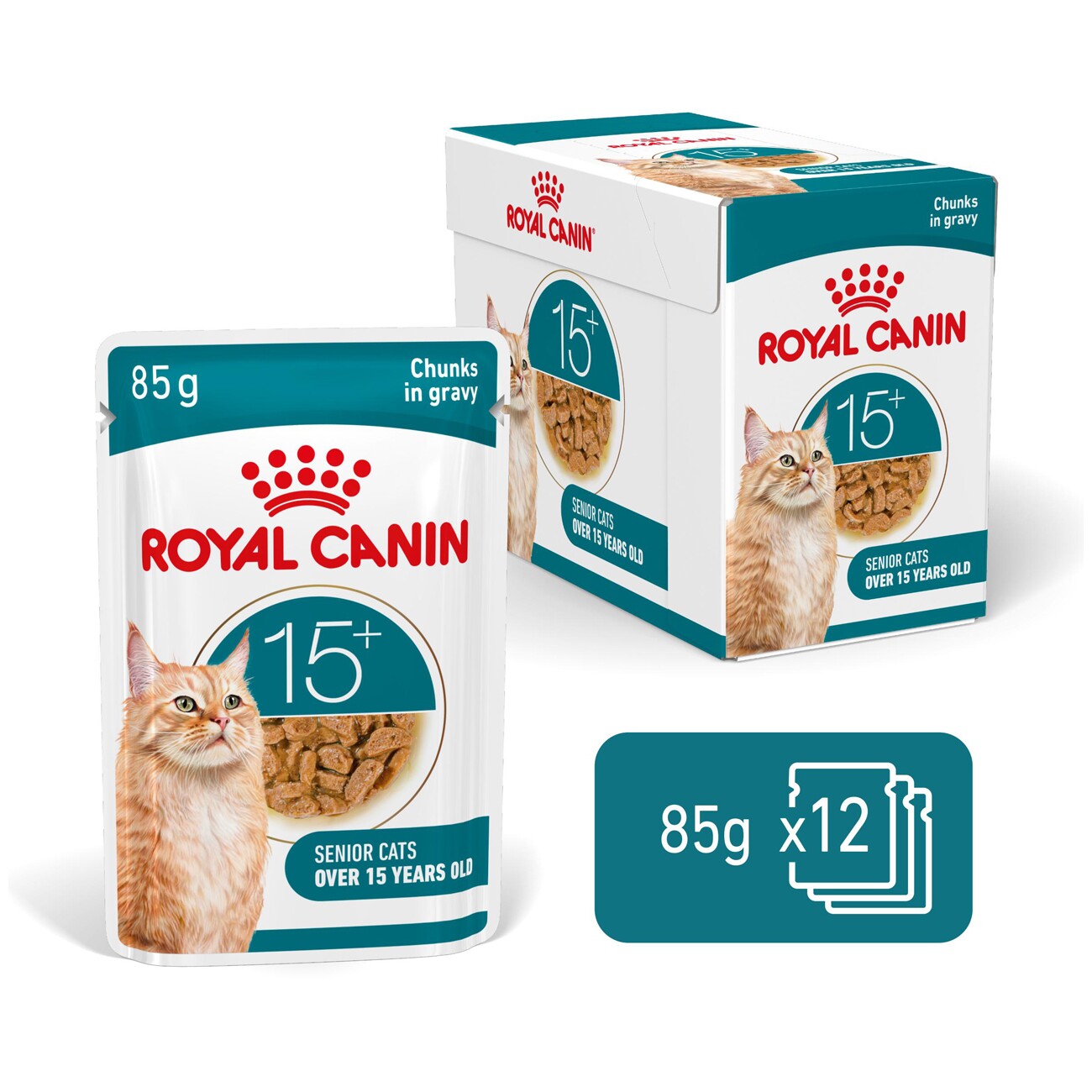 ROYAL CANIN Nassfutter Katze, Senior Agening 15+, Sauce 12x85 g