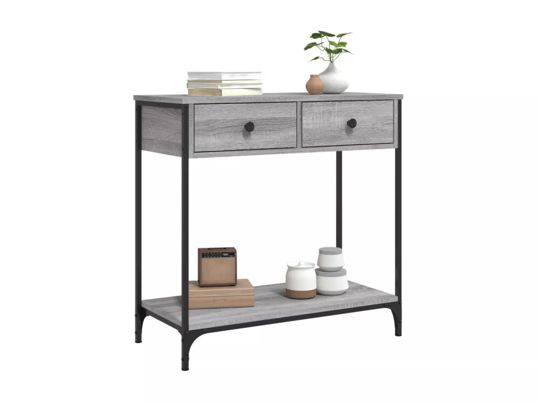 Table console sonoma gris 75x34,5x75 cm bois d'ingénierie