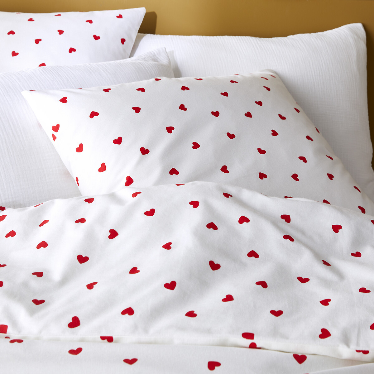 LA REDOUTE INTERIEURS<br>Jogo de cama 50% algodão reciclado, fronha quadrada, Scacco