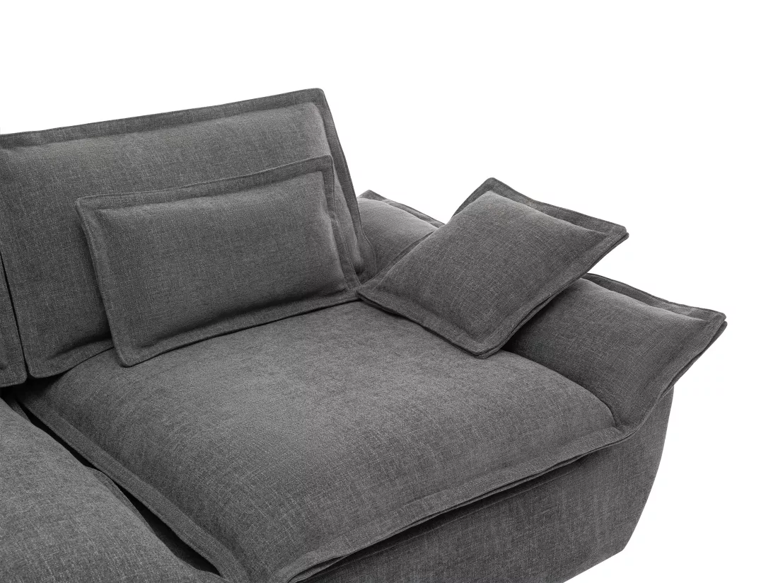 Canapé 3 places en tissu chiné gris anthracite NARANGO