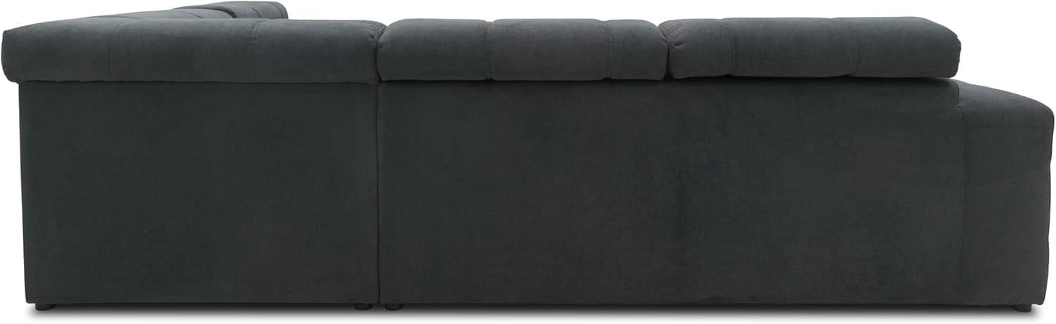 DOMO. collection Ecksofa Brandon, Sofa mit Rückenfunktion in L-Form, Polsterecke, Eckgarnitur Ottomane rechts 275 x 228 x 98 cm (BxTxH), dunkelgrau