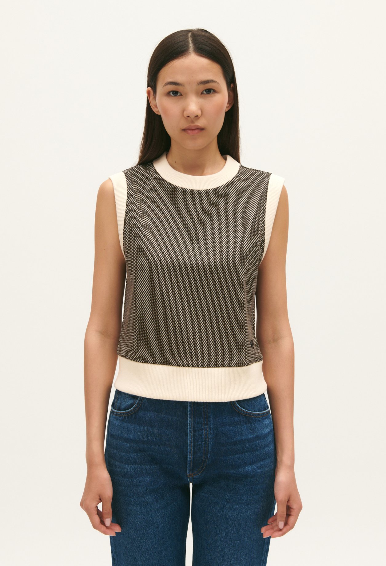 Pull sans manches chocolat