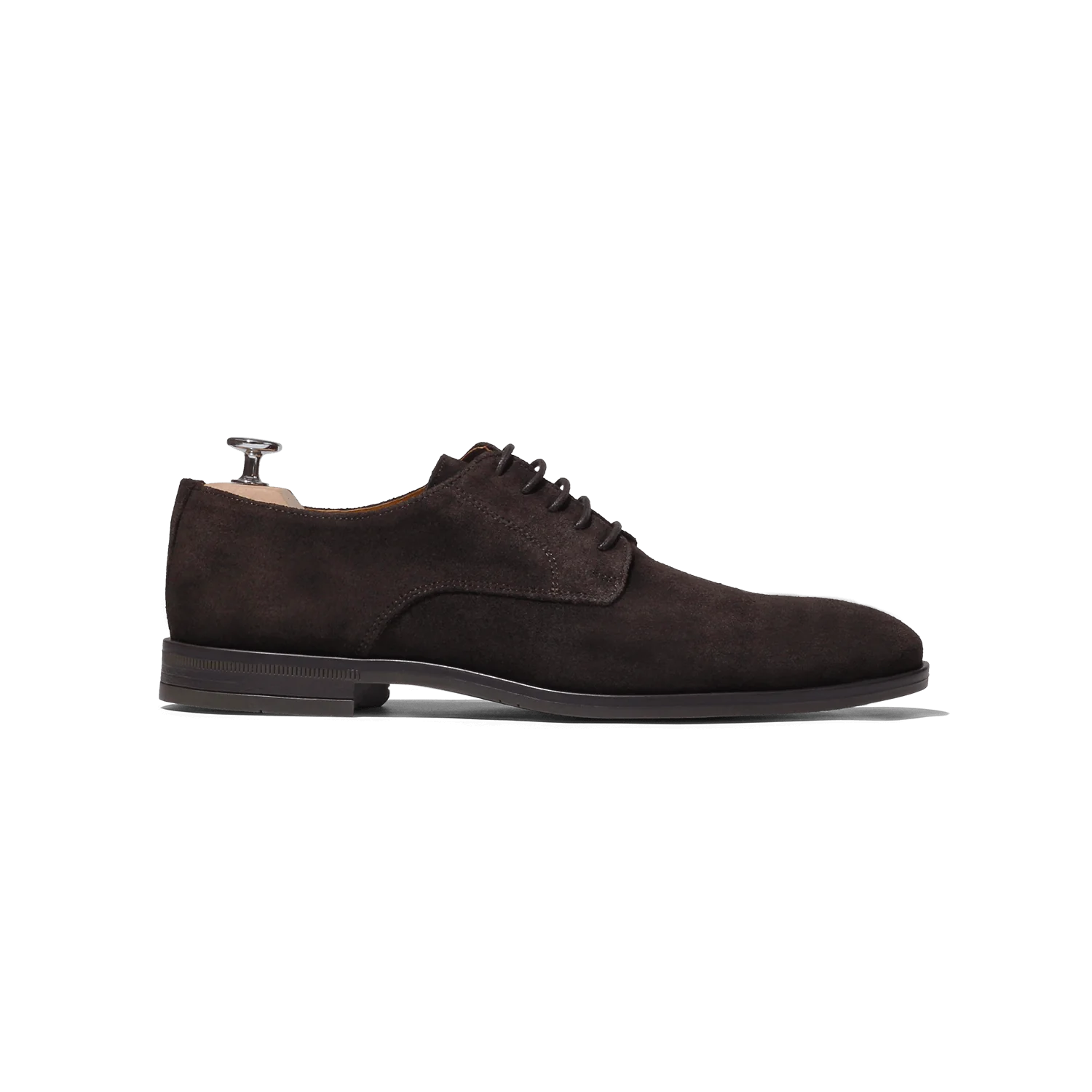 Larry-Derby en cuir velours marron