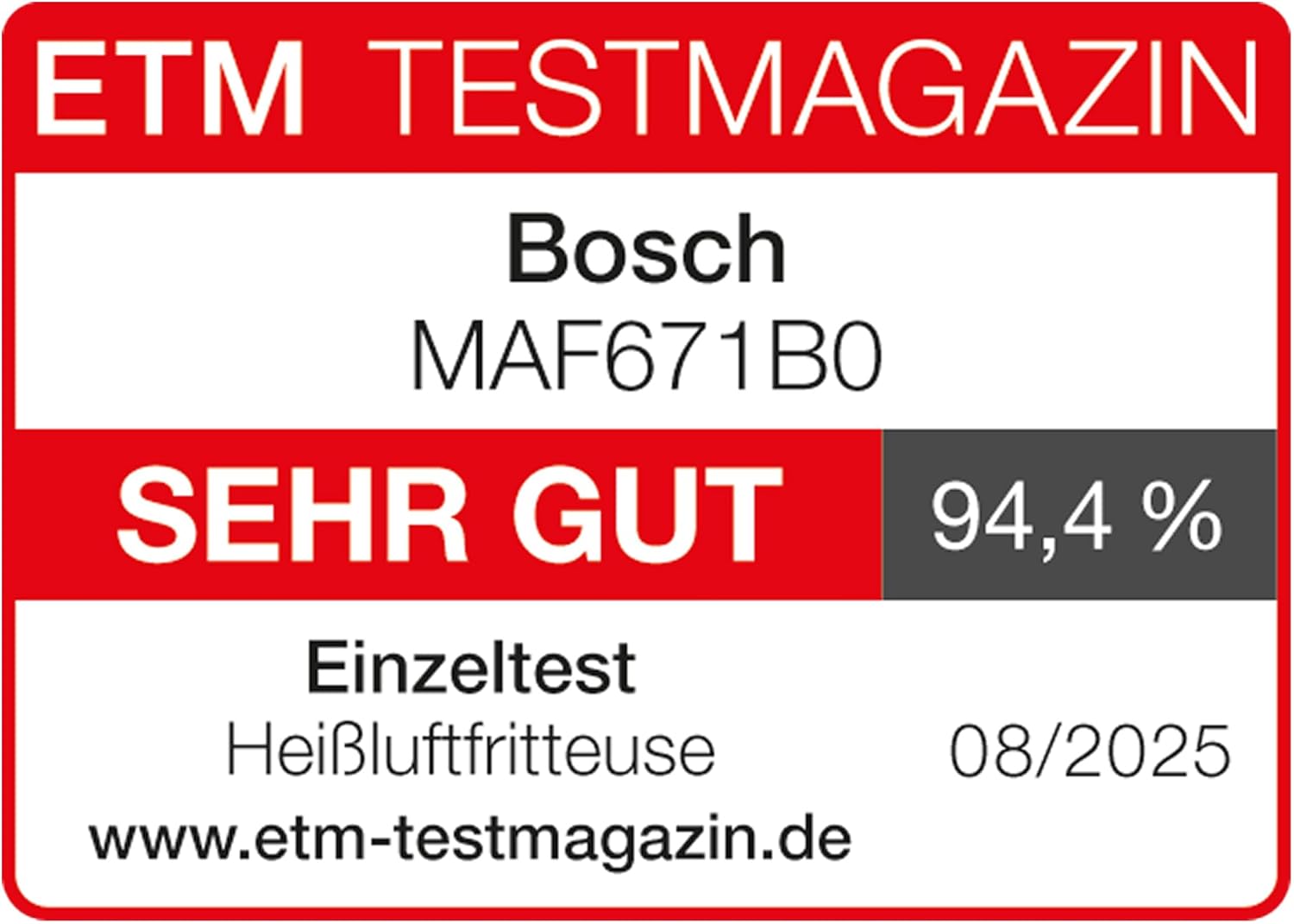 Bosch Heißluftfritteuse Serie 6, XXL 7,2 L Fassungsvermögen, 7 voreingestellte Programme, beleuchtetes Sichtfenster, bis zu 65% schnelleres Kochen, AirFryer in Schwarz, MAF671B0