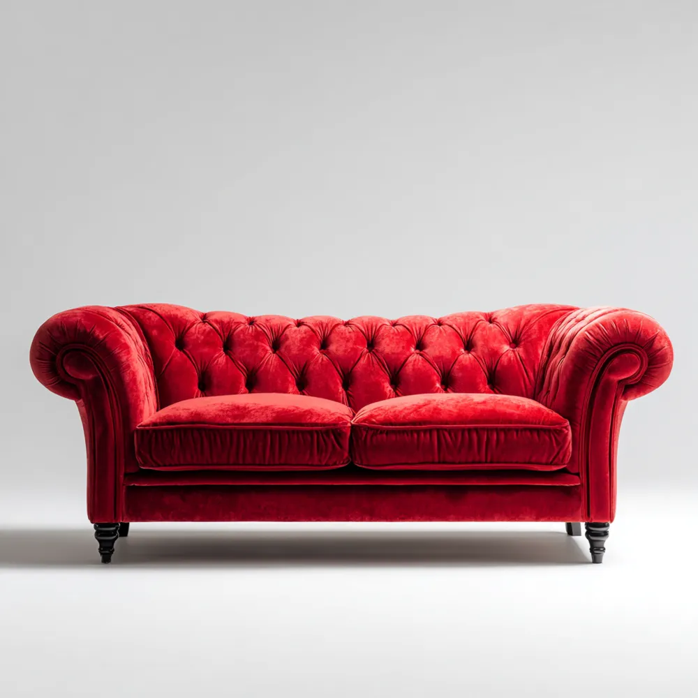 2-Sitzer-Sofa Samtpolsterung 200x80x70 cm – Rot – Klassisches Design