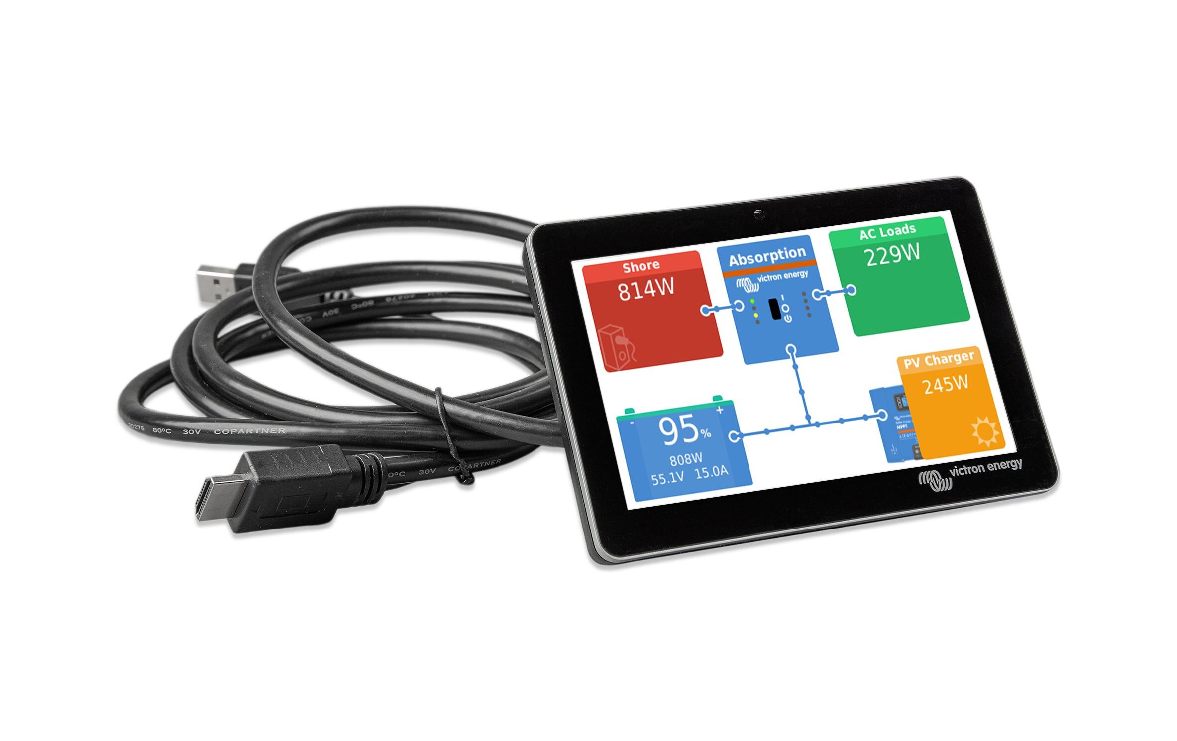 Monitor GX Touch 50 zu Cerbo<br>Touchscreen Paneele zur Systemüberwachung und Steuerung des Cerbo GX