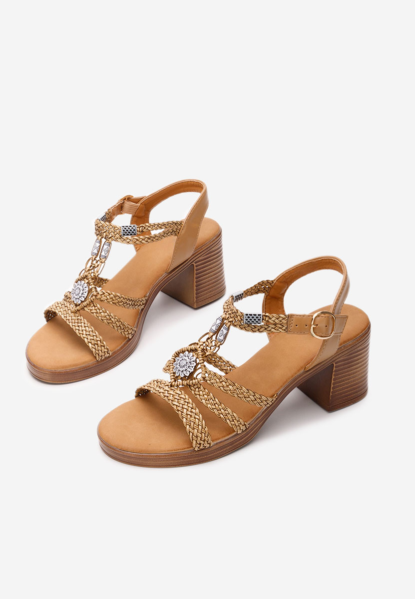 Sandales à talon épais kaki Stacie