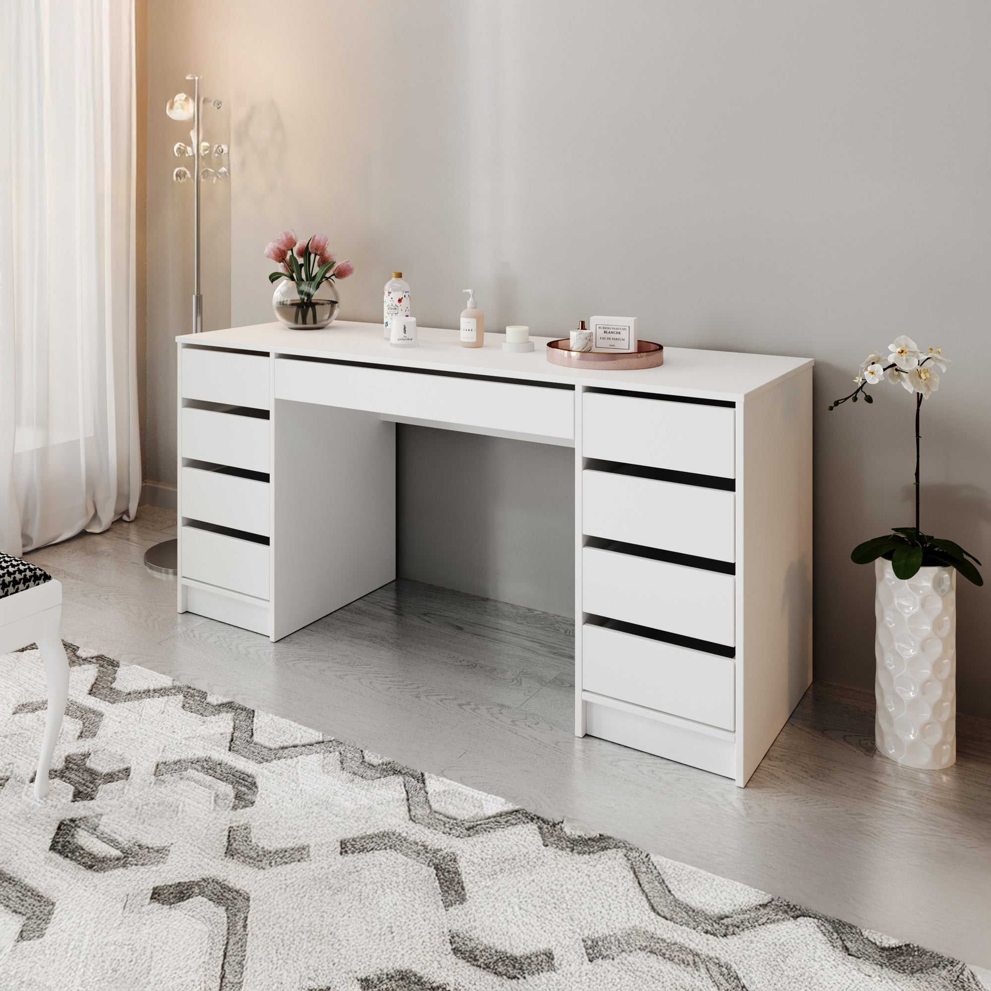 Meubella - Kaptafel Arco 2 - Wit - 154 cm