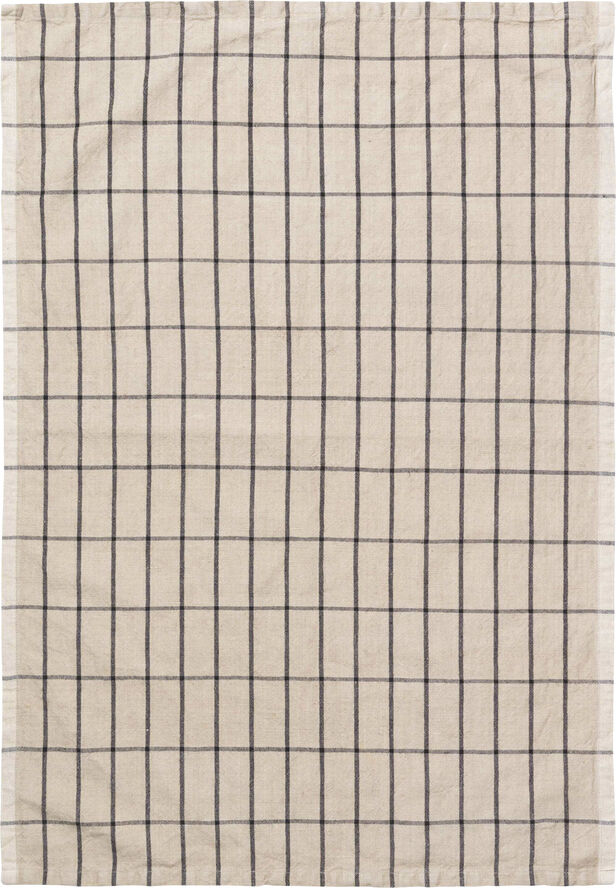 ferm LIVING Hale Yarn Dyed Linen Tea Towels - Sand/B Sand/black