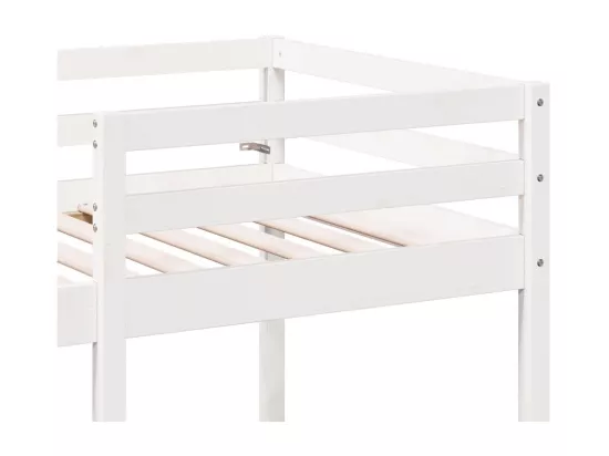 Lit mezzanine avec bureau et chaises blanc 90x200 cm pin massif