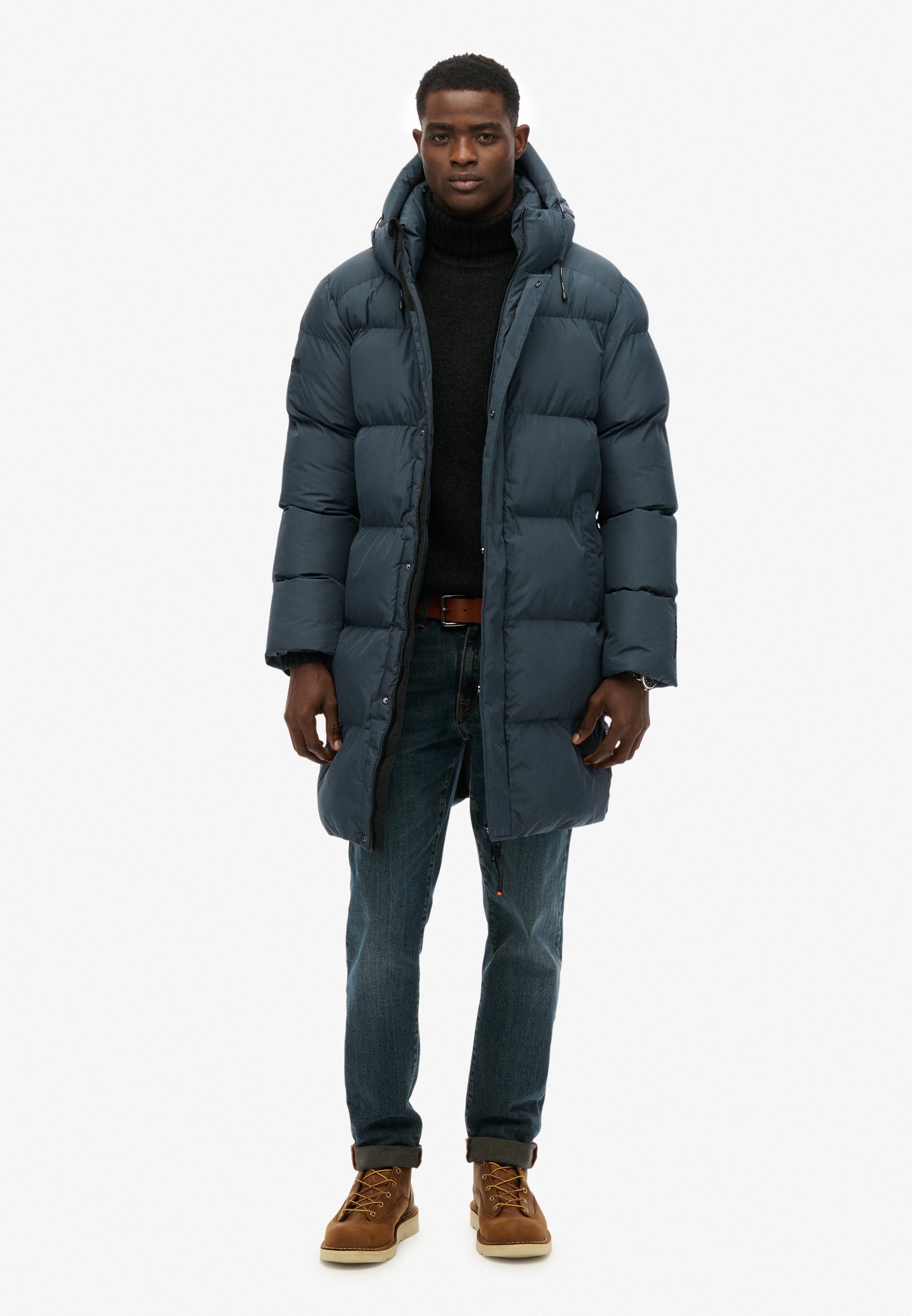 Superdry Steppjacke »HOODED SPORTS PUFFER MID JKT« mit Kapuze