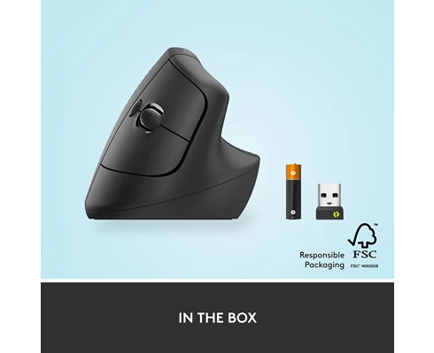Logitech Lift Vertical Ergonomic Mouse - GRAPHITE / BLACK
