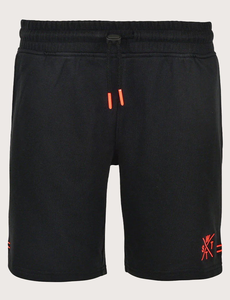 WATTS SHORT MOLLETON HOMME VENICE NOIR ORANGE FLUO