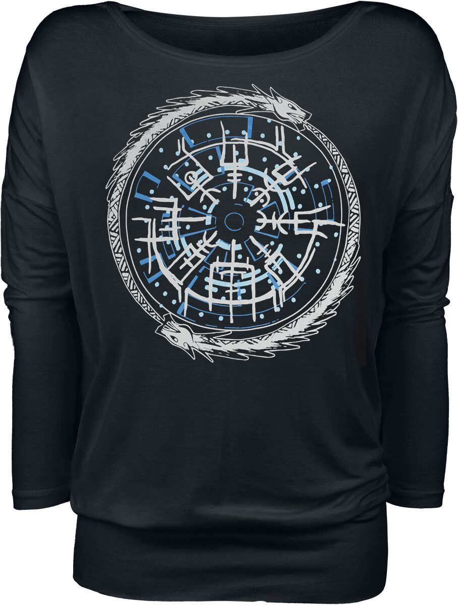 Haut Manches Longues avec Vegvisir | Black Premium by EMP T-shirt manches longues