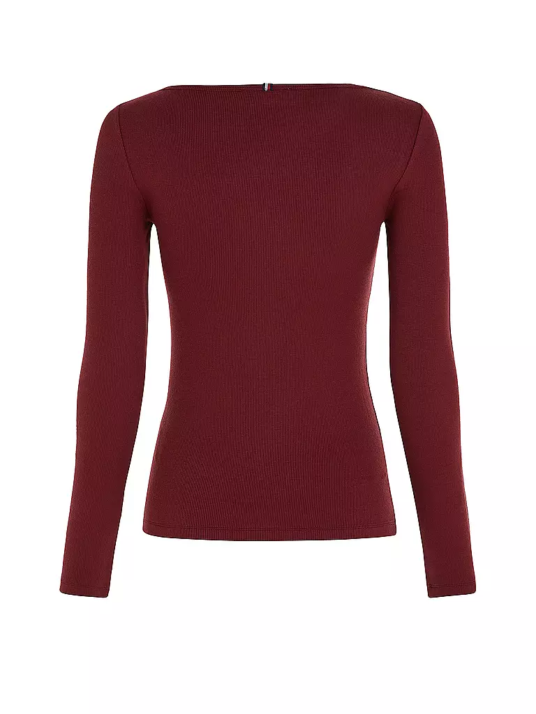 TOMMY HILFIGER Langarmshirt dunkelrot