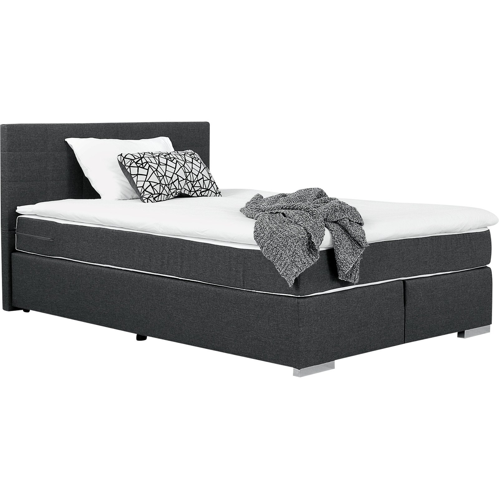 Boxspringbett Samba Stoff anthrazit 160 x 200 cm