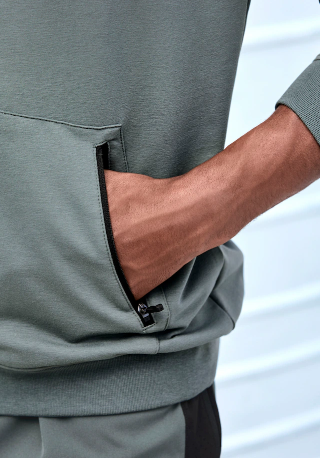 le jogger® Kapuzensweatjacke mit seitlichen Reissverschlusstaschen