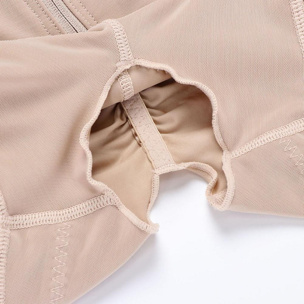 (Gr. L) Damen Body Former Shapewear Bauchweg Unterwäsche Hohe Korsett Taille   Träger - Nude