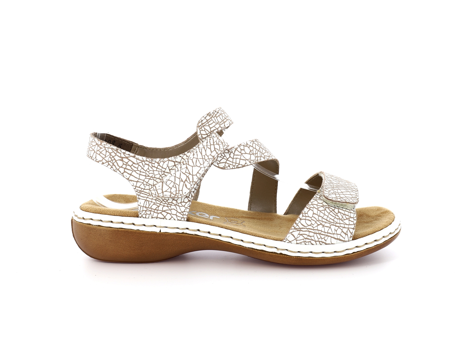Rieker-659C7 Cuir Multi Blanc