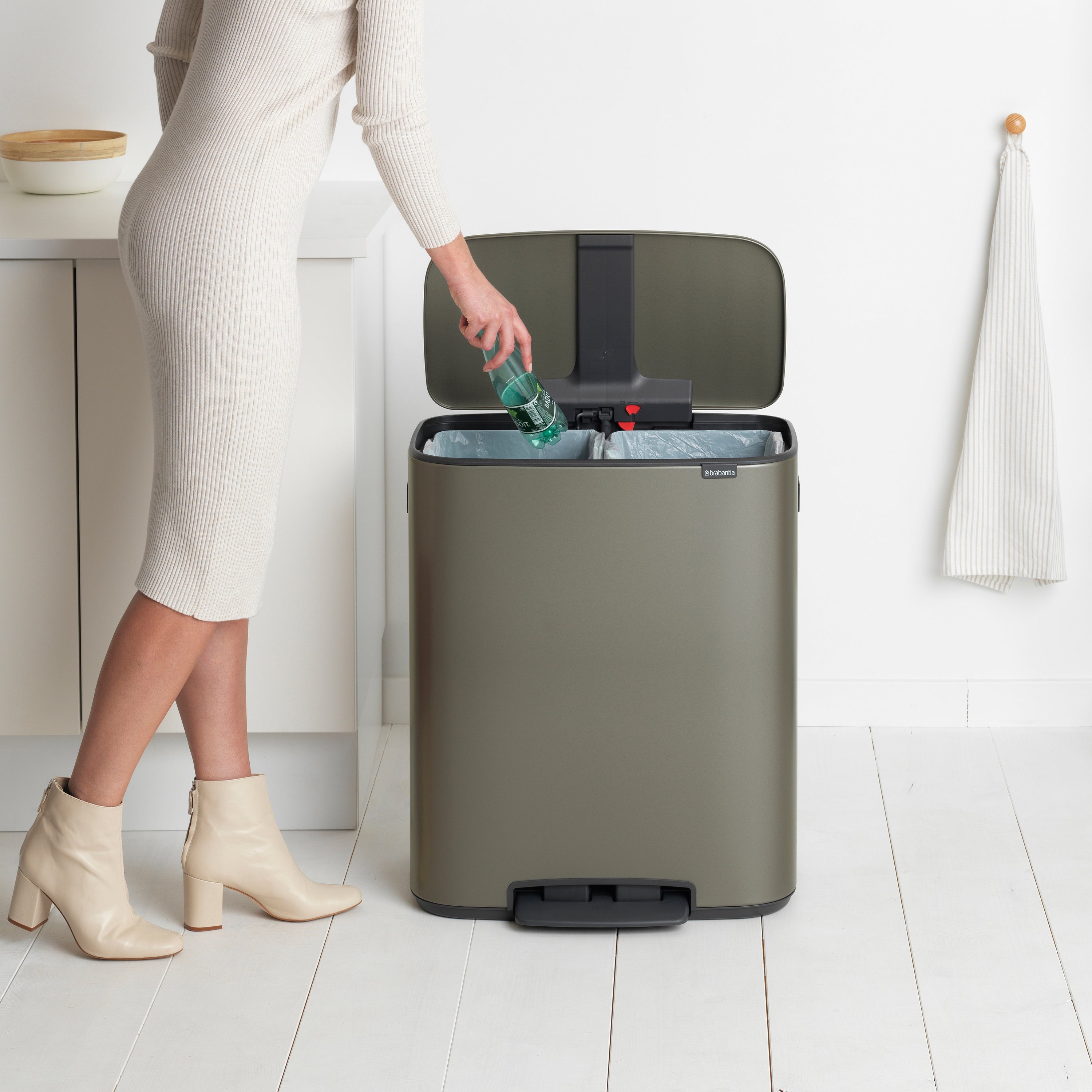 Brabantia Bo Pedaalemmer 2 x 30 L - Platinum