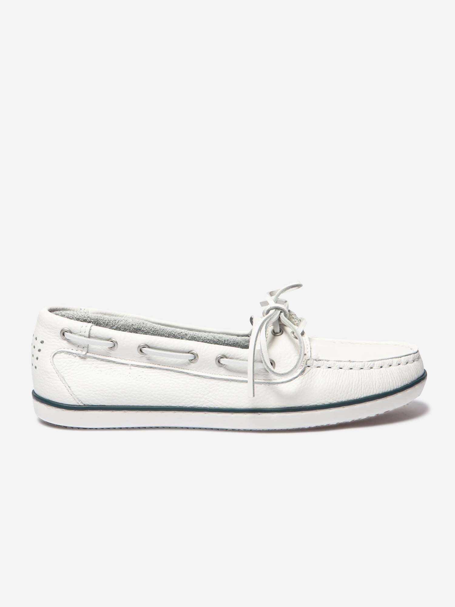 Mocassins Bateau Femme Cuir Blanc