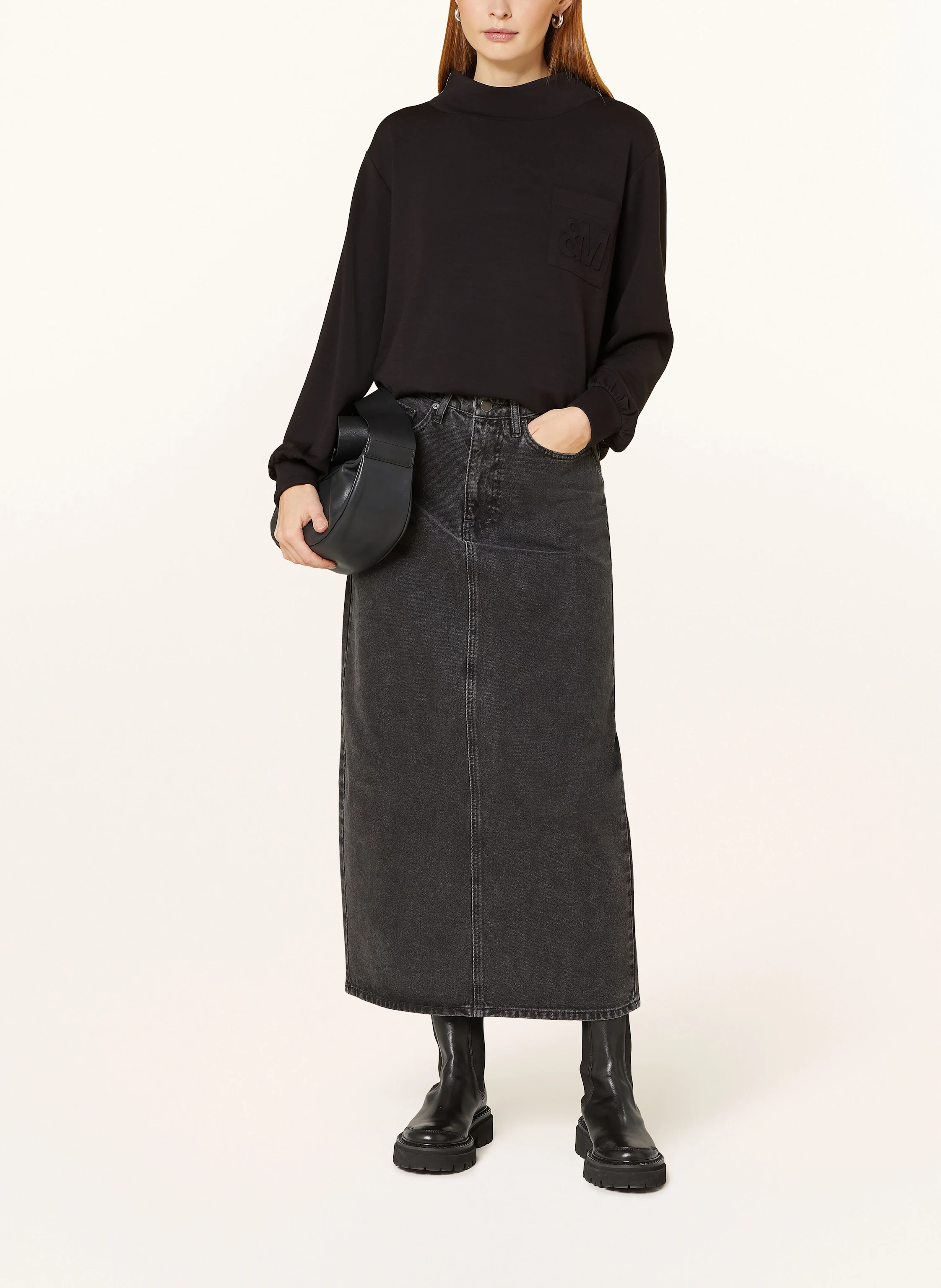 monari Sweatshirt mit Schmuckperlen