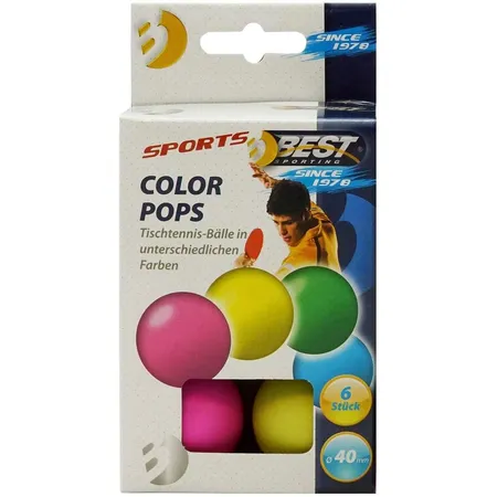 BEST Sporting Tischtennisbälle Color Pops in Neonfarben, 6 Stück