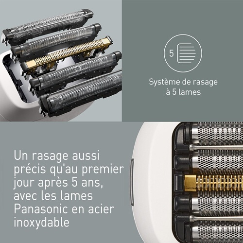 Rasoir électrique Panasonic ES-PV6B-W803 ultra-compact 5 lames et moteur lineaire - blanc
