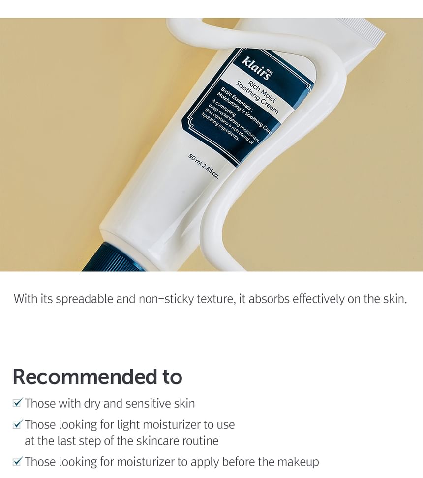 Beste Klairs - Rich Moist Soothing Cream JUMBO (Renewal)