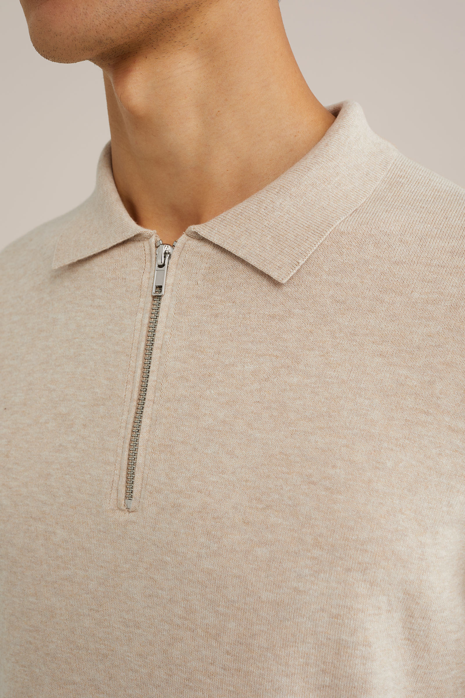 trui met rits WE Fashion Beige