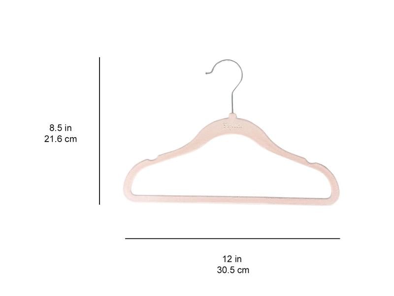 3 Sprouts Kinderkleiderbügel Samt 15 Stück Rosa Rutschfeste Kleiderbügel