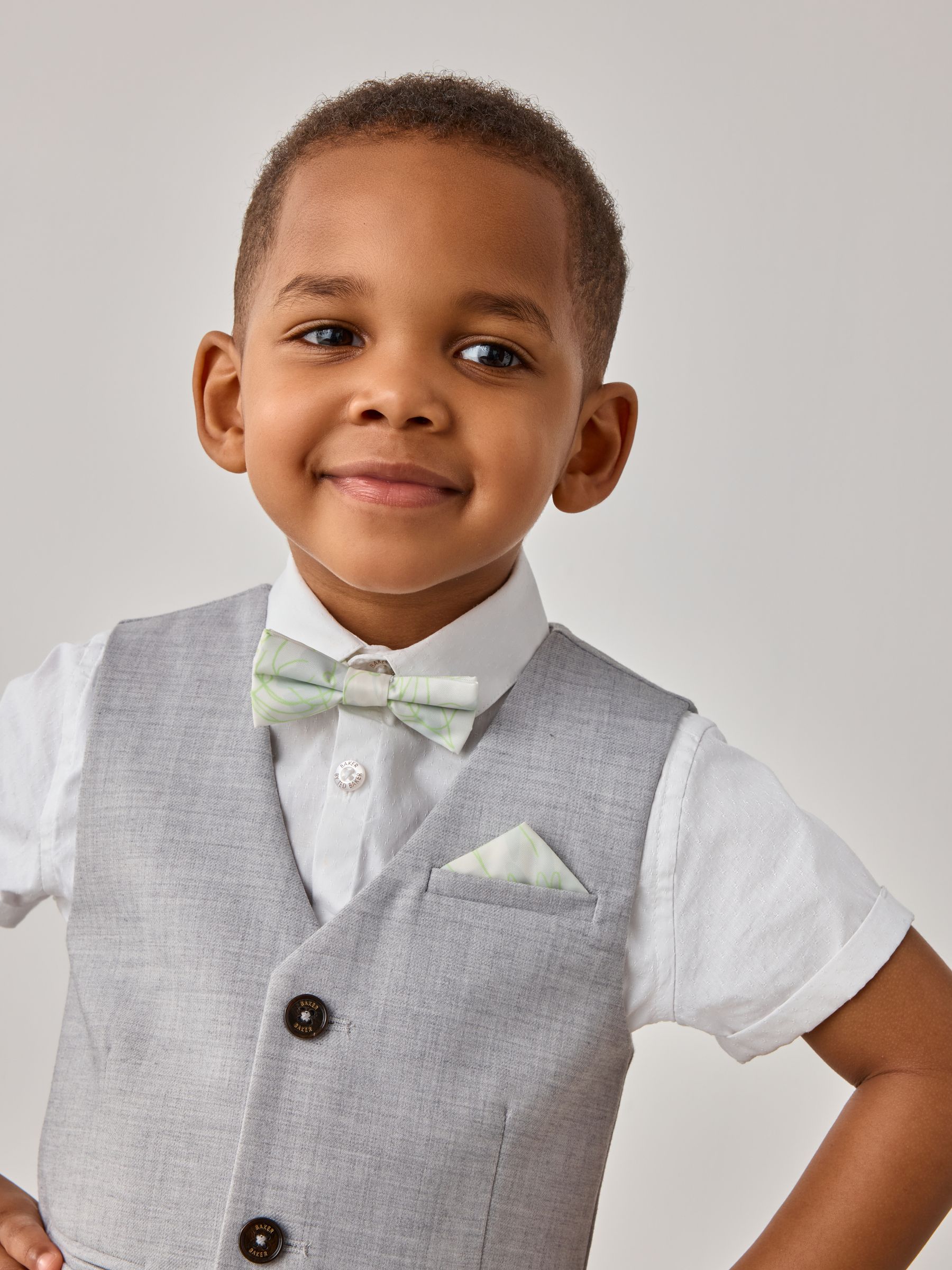 Baker by Ted Baker Grey Shirt Waistcoat and Shorts Set