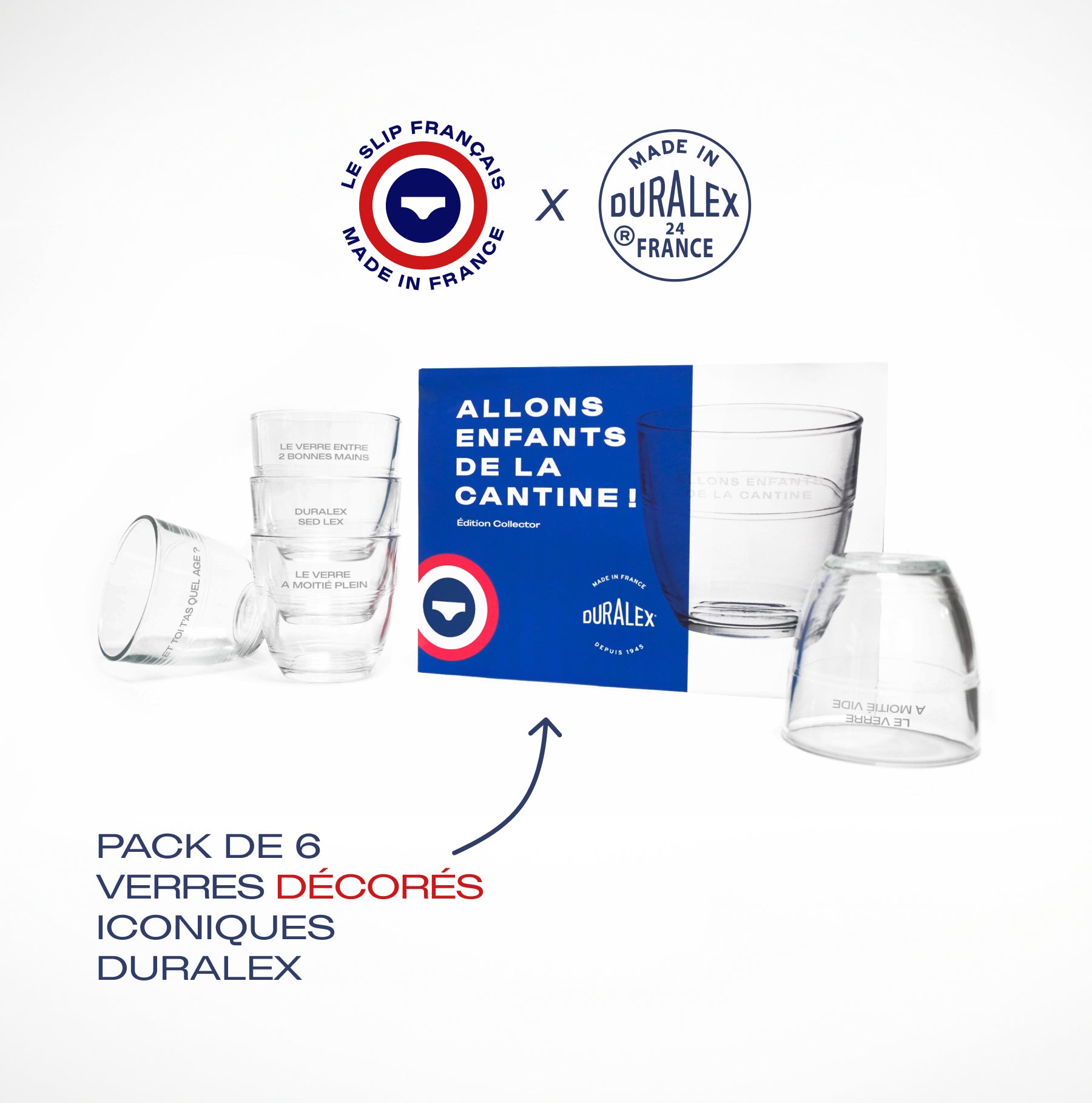 Gigogne - Verre Décoré transparent 22 cl X Le Slip Français