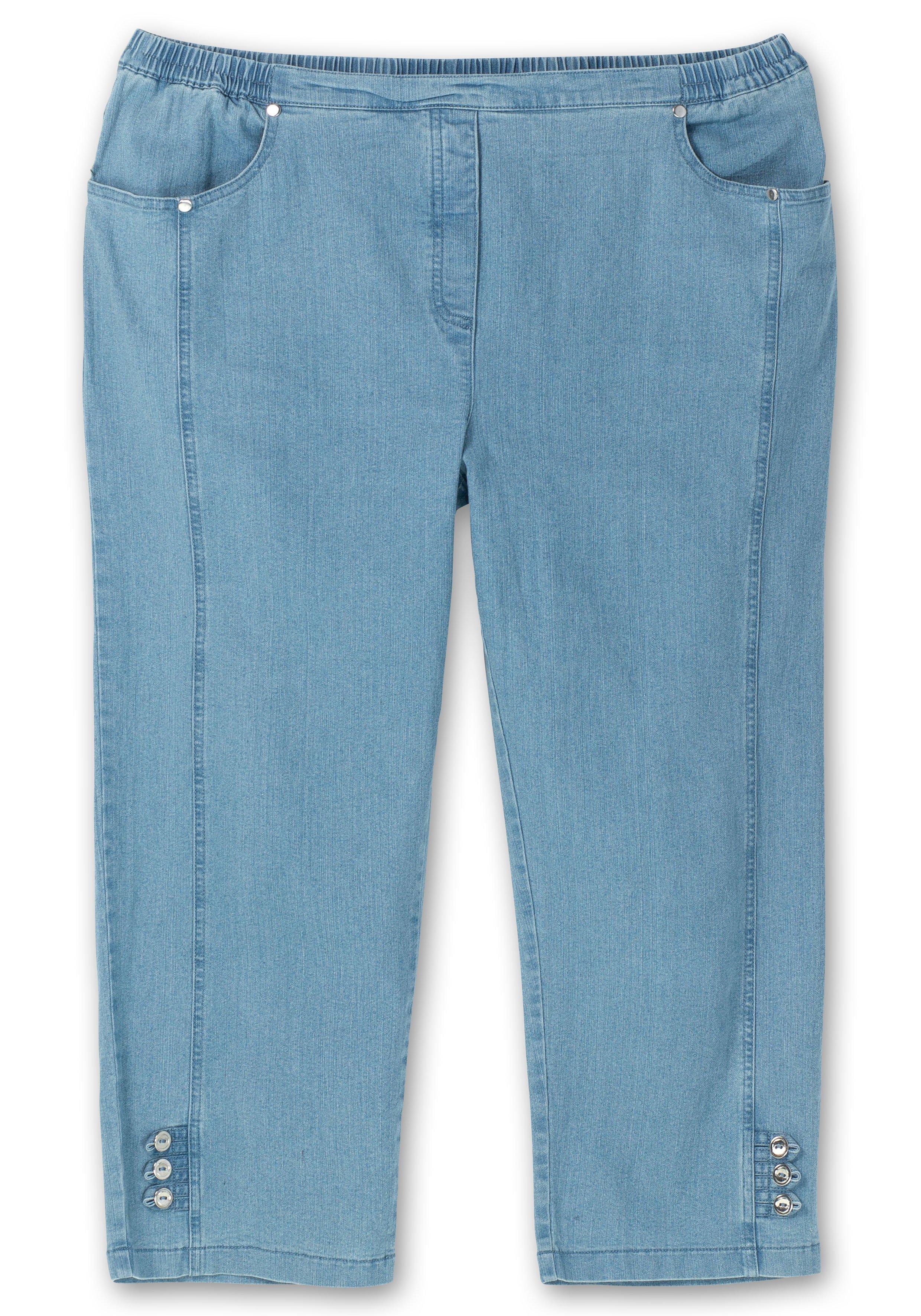 7/8-Jeans mit Zierknöpfen am Saum