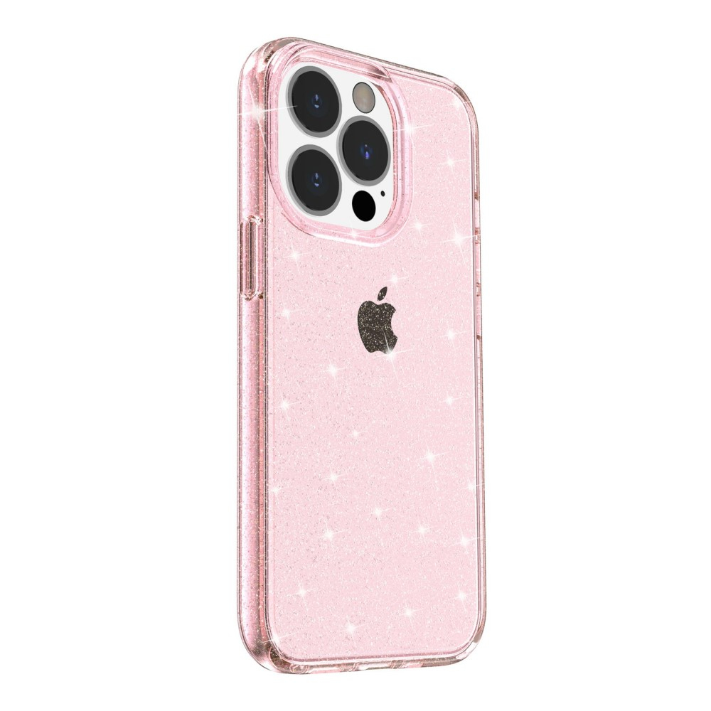 iPhone 13 Pro Hybrid Hardcase Schutzhülle im Glitzer Design - Pink / Transparent