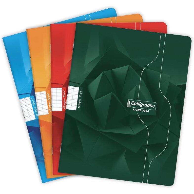 Cahier piqué 7000 17x22 cm 48 pages grands carreaux 70 g - Assortis