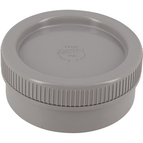 Tampon de visite PVC - mâle - D100 mm - gris