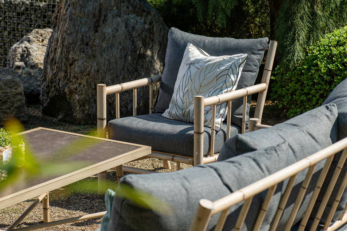 Garden Impressions Garden Impressions Lombok loungeset 4-delig - alu bamboo/  grijs