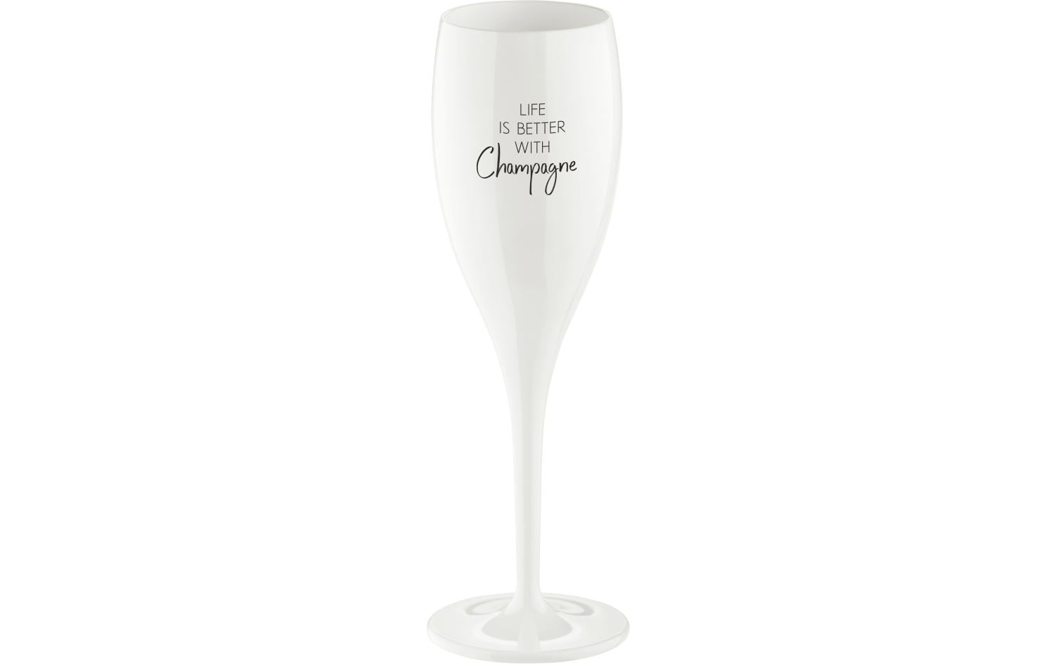 Sektglas Superglas Life is better 100 ml, 1 Stück, WeissGlas geeignet für Champagner oder Schaumweine