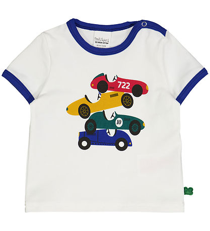 Freds World T-Shirt - Motor Print - White