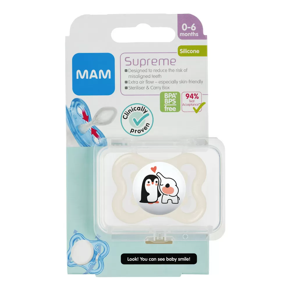 MAM Supreme Silikone Sut 0-6 mdr. - Neutral