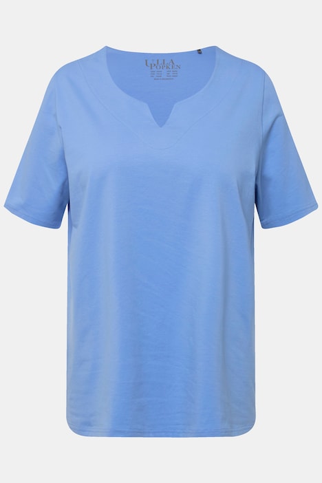 T-Shirt, A-Linie, Tunika-Ausschnitt, Halbarm