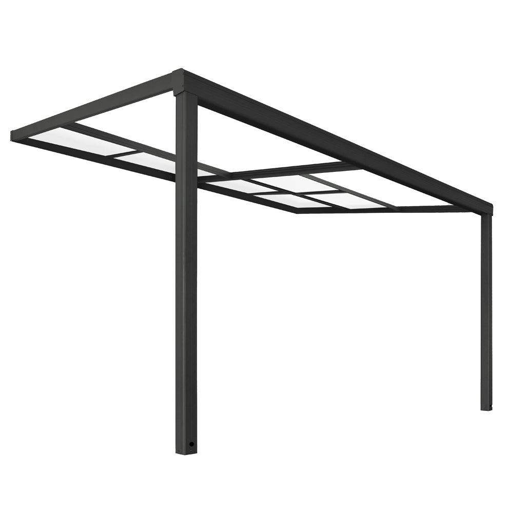 Home Deluxe - SOLIS DELUXE Terrasoverkapping - 390 x 295 x 233 / 272 cm - incl. schuifdakfunctie - incl. dubbelwandige polycarbonaatplaten, bevestigingsmateriaal | Pergola Cover Terrasoverkapping