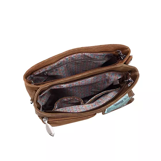 Hi-di-Hi Hand/ Schoudertas King Shopper Dark Brown/ Cognac