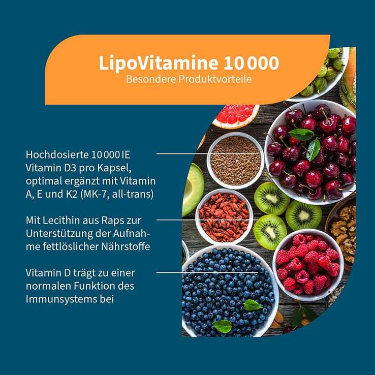 Lipovitamine 10.000 Vitamin A + D3 + E + K2 Kapseln, 120 St