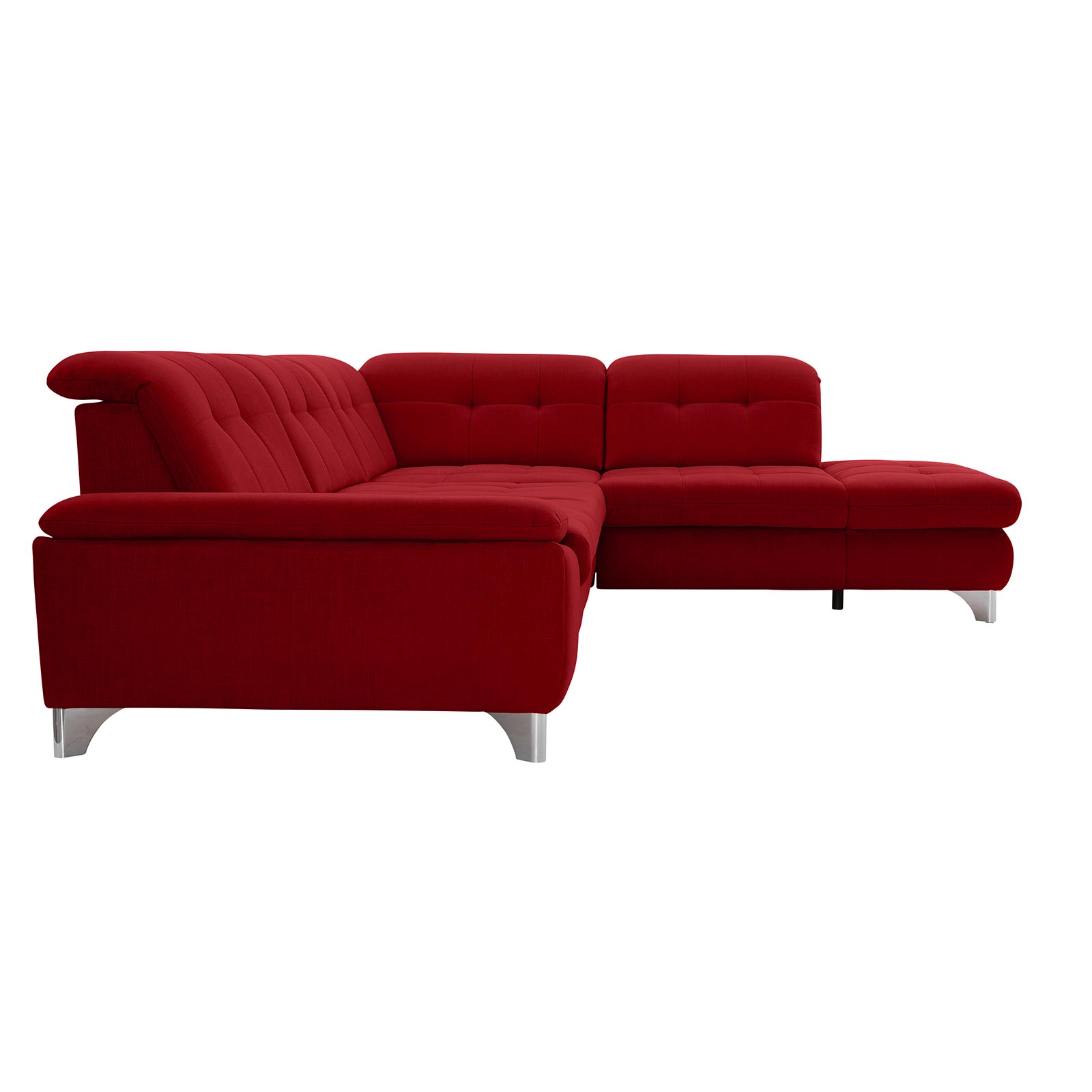 polsterpower Ecksofa - Miro bordeaux - Basismodell - Ottomane rechts