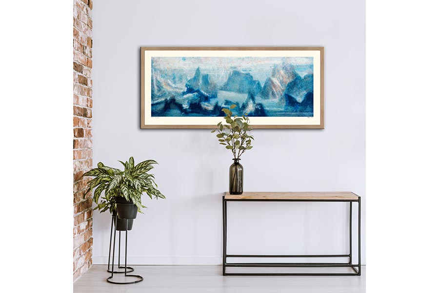 Stillhet i Dronning Maud land bilde 140x60 cm. Innrammet med plexiglass.