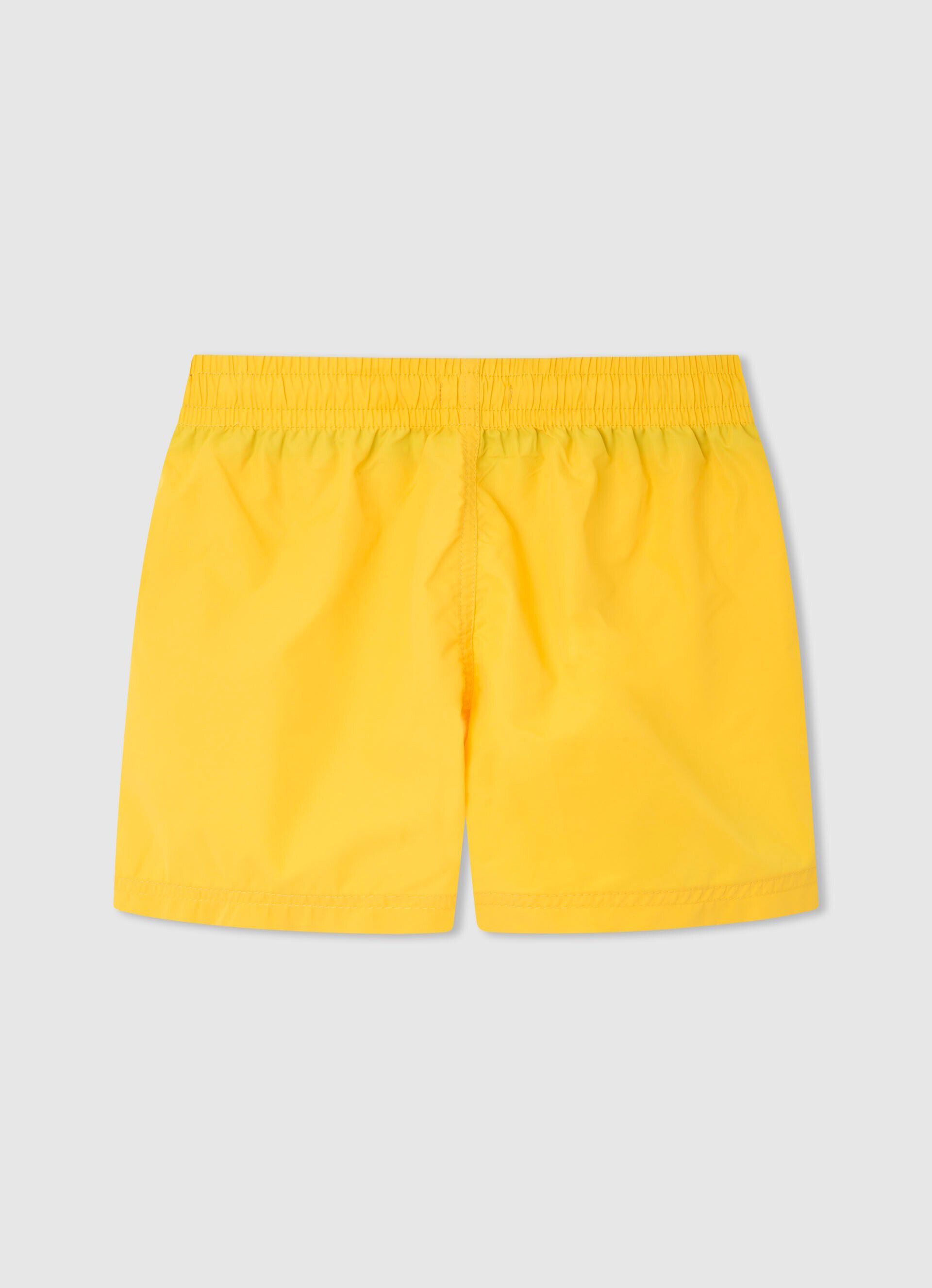 Bermuda com logo estampado - amarelo vibrante
