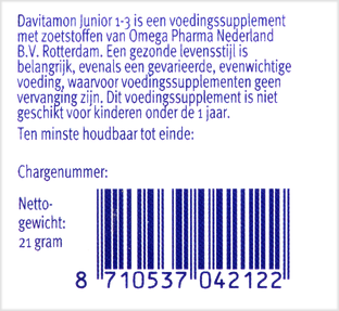 Davitamon Junior 1-3 Aardbei Smelttabletten 150TB